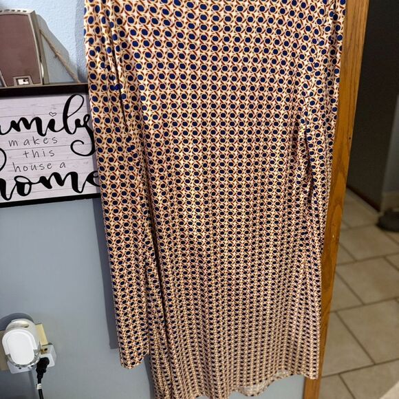 JustFab Open Front Patterned Tie Long Sleeve Blouse/ Dress Size XL - Picture 7 of 9